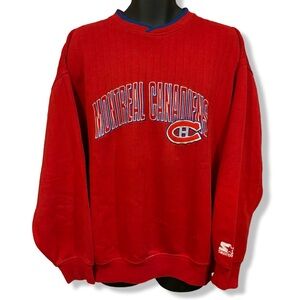 Vintage 90s Starter Montreal Canadians Embroidered Sweatshirt